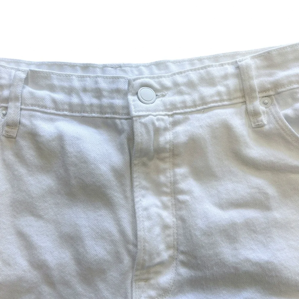 Good American Shorts Size 18 White‎ Cut Off Denim 